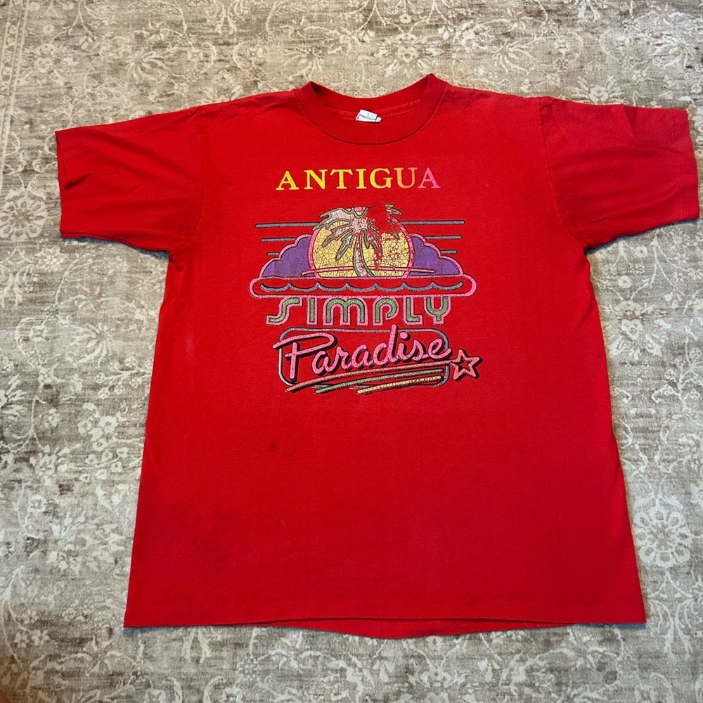 Vintage Red Antigua Simply Paradise T-Shirt